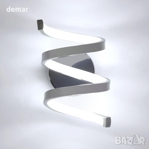 Спирална стенна лампа Lumiup, 6500K LED, сребърна