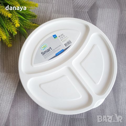 2236 Кръгла кутия за храна с 3 отделения Smart BPA FREE, снимка 4 - Кутии за храна - 33115940