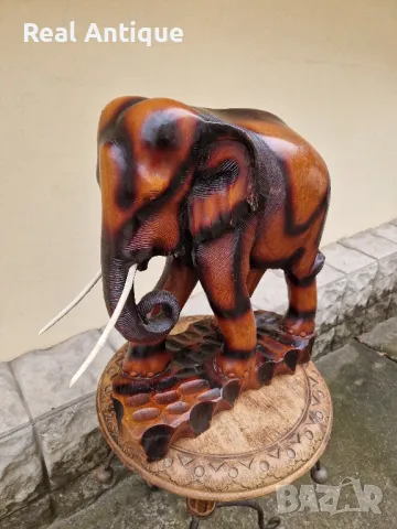 Огромна антикварна колекционерска дървена фигура статуетка , снимка 7 - Статуетки - 49620779