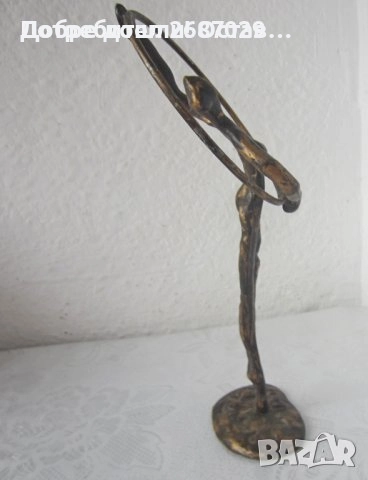 Балерина, гимнастичка - метал месинг метал  бронз фигура статуетка, пластика, снимка 14 - Статуетки - 39490028