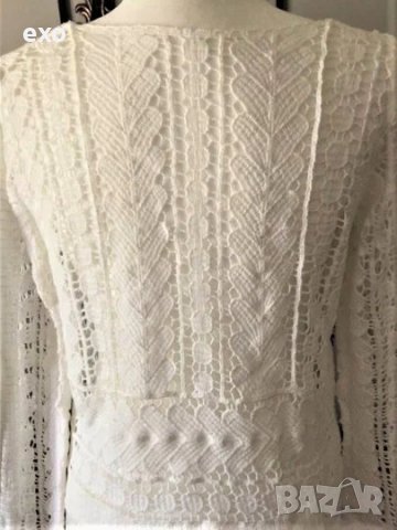 Фина блуза дантела, Бял топ дантела, Ефектен бял топ, снимка 2 - Блузи - 42991662