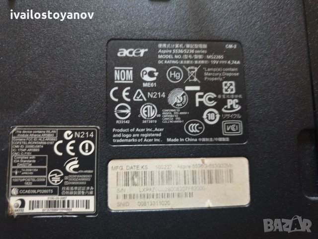 Лаптоп Laptop Acer Aspire 5536/5236 работещ на части , снимка 4 - Части за лаптопи - 32370540