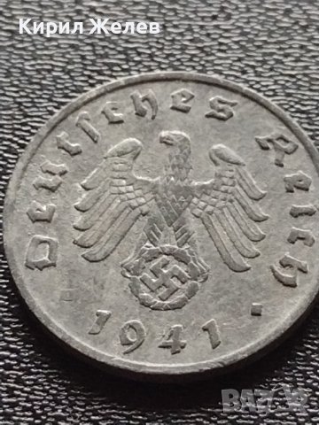 Две монети 1 райхспфенинг 1941г. / 5 райхспфенинг 1941г. Трети райх с СХВАСТИКА редки 25222, снимка 5 - Нумизматика и бонистика - 40639826