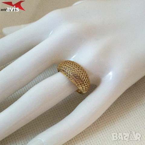 Пръстен с 14К златно покритие 224825, снимка 4 - Пръстени - 52646642