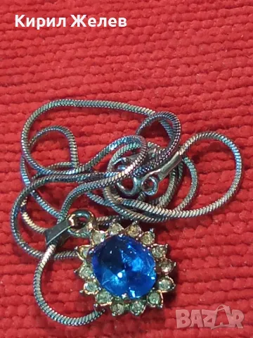 ПОСРЕБРЕНИ МЕДАЛЬОН и ЛАНЧЕ КОЛИЕ БЛАГОРОДНА СТОМАНА с ЮВЕЛИРНО ФАСЕТИРАН СИН и БЯЛ ЦИРКОН 49781, снимка 12 - Колиета, медальони, синджири - 50191769