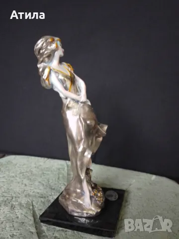 порцеланова статуетка 19/8 см посребрена, снимка 5 - Антикварни и старинни предмети - 49194423