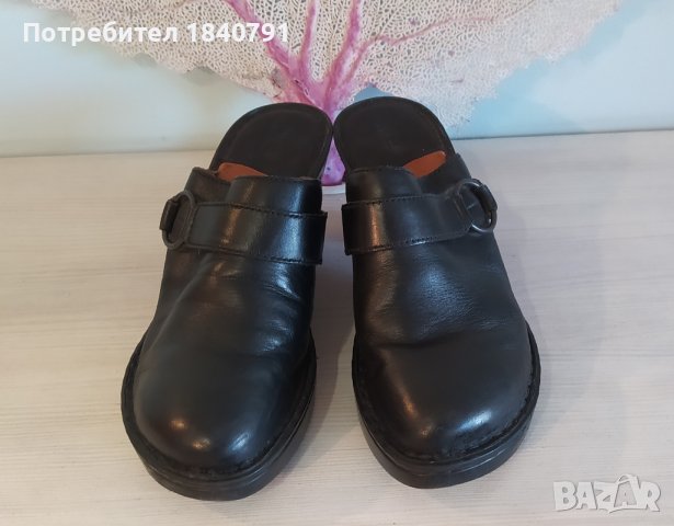 Черни кожени чехли – танк платформа, № 40,5, снимка 2 - Дамски ежедневни обувки - 38154085