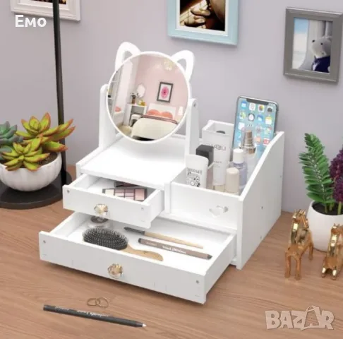 Компактен козметичен органайзер с огледало и чекмеджета, снимка 4 - Други - 47966939