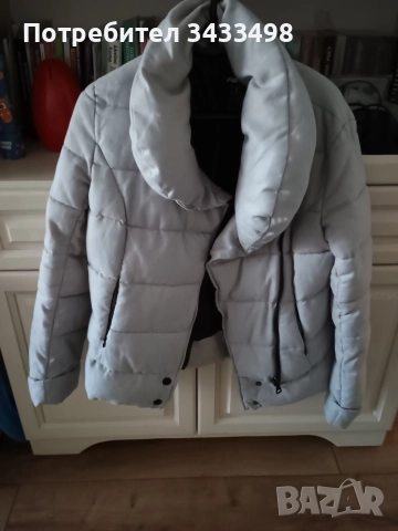 Сиво зимно яке размер S, снимка 4 - Якета - 52614293
