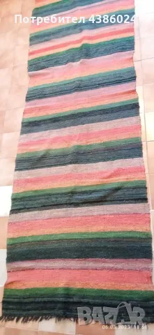 АНТИКВАРНА РЪЧНО ТЪКАНА ЧЕРГА ОТЛИЧНА 260/80, снимка 4 - Антикварни и старинни предмети - 49135749