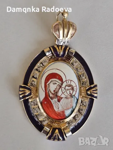 СССР златна висулка с Якутски Диаманти 14 карата, снимка 16 - Колиета, медальони, синджири - 49783796