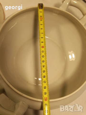 Български порцеланов супник с плато   14/4, снимка 4 - Сервизи - 44889529