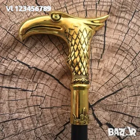 Бастун със скрит кинжал (Орел - 6 ) Златен, снимка 3 - Бастуни - 50492532