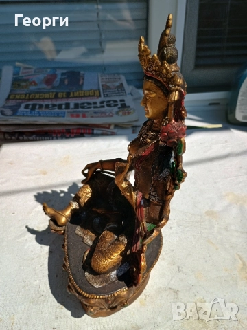 Бронзова Тара, снимка 5 - Антикварни и старинни предмети - 51493159