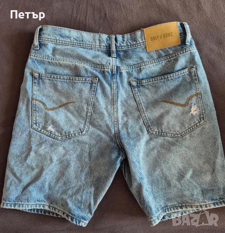 Дънкови къси панталони ONLY & SONS, снимка 4 - Къси панталони - 50552491