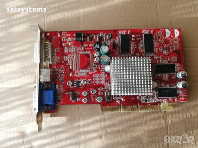 Видео карта  ATi Radeon PowerColor R9200 LE 64MB DDR 64bit AGP, снимка 1 - Видеокарти - 32329011