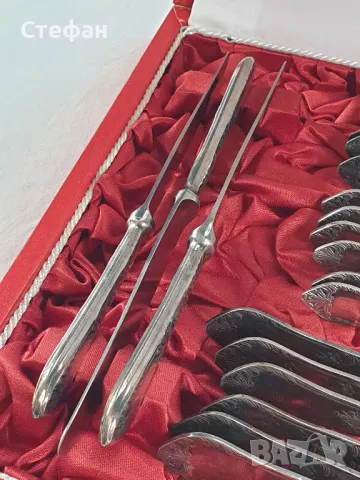 Комплект посребрени прибори, снимка 2 - Антикварни и старинни предмети - 50288468