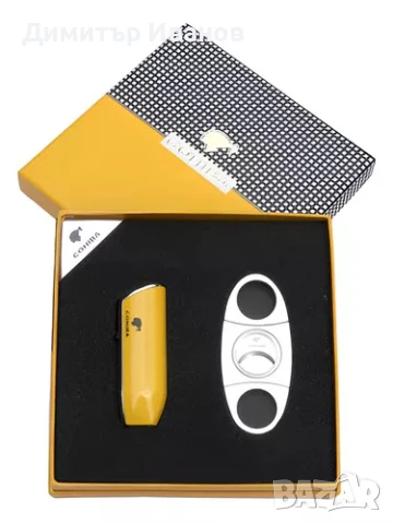 Cohiba подаръчен комплект от запалка с пънчър и ножица за пури, снимка 7 - Запалки - 50999285