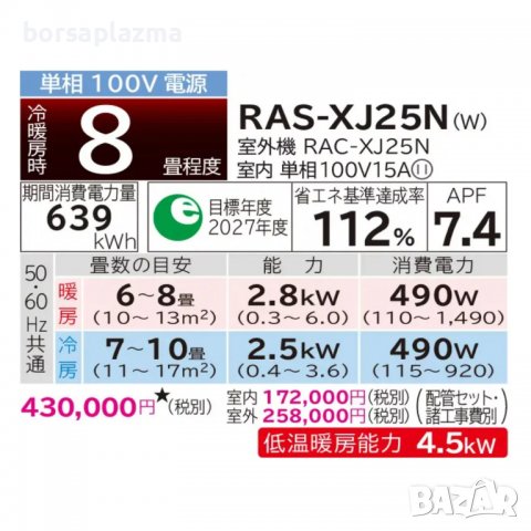 Японски Инверторен климатик HITACHI RASXJ25NW модел 2023, снимка 2 - Климатици - 39523241