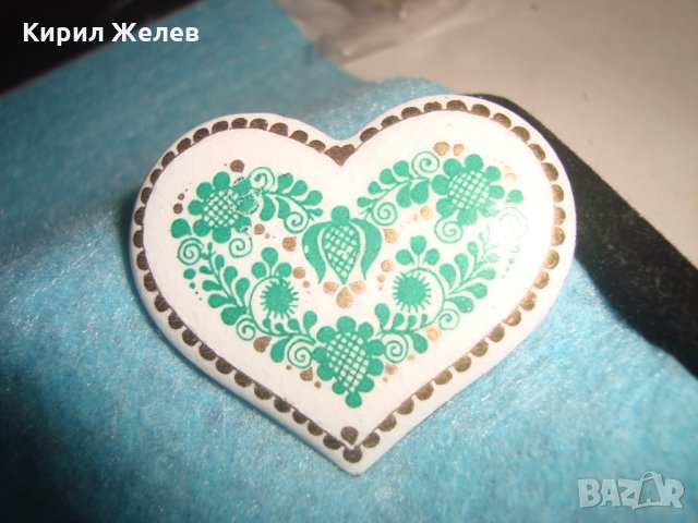 СТАРИННА ПОСРЕБРЕНА БРОШКА - СЪРЧИЦЕ РЪЧНО РИСУВАНА ФЛОРАЛНА ОРНАМЕНТИКА БЕЛ ЕПОК РЕТРО БИЖУ 25070, снимка 9 - Антикварни и старинни предмети - 34883971