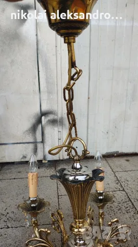 винтидж полилей месинг, снимка 3 - Антикварни и старинни предмети - 50236665