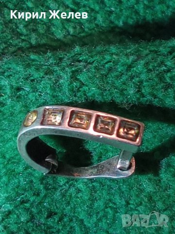 СТАР СРЕБЪРНА СКЪПОЦЕННА ОБЕЦА ВИСОКА ПРОБА СРЕБРО АНГЛИЯ с ИНКРУСТИРАНИ ЦИРКОНИ 25987, снимка 11 - Обеци - 35975621