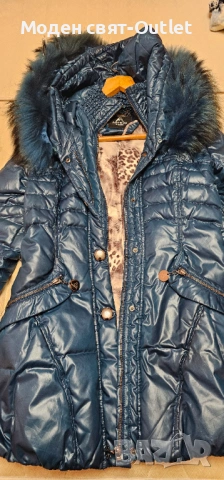 Страхотно яке с гъши пух и естествен косъм-лисица, снимка 2 - Якета - 53279717