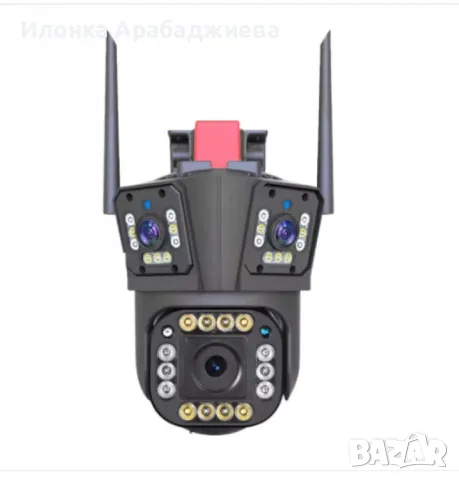 Тройна 4G камера за наблюдение, работи LAN и SIM карта,12 MP,Ultra HD, снимка 2 - IP камери - 47855842