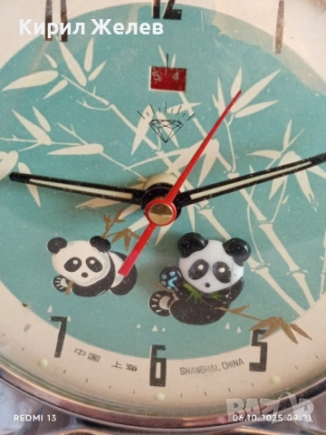 Стар механичен будилник SHANGHAI CHINA рядък за КОЛЕКЦИЯ ДЕКОРАЦИЯ 49456, снимка 2 - Антикварни и старинни предмети - 51958117