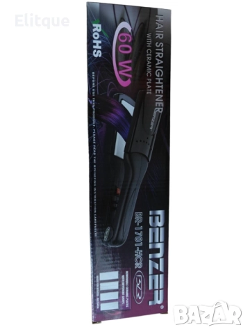 Преса за коса Benzer BR-1702-HCR с керамични приствки, 2 ГОДИНИ ГАРАНЦИЯ "Декларация за съответствие, снимка 2 - Преси за коса - 52894948