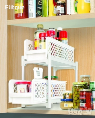 Органайзер с плъзгащи се два рафта, снимка 4 - Други стоки за дома - 52862471