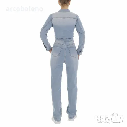 Ликвидация! Дамски дълъг дънков гащеризон - Доставка 24 часа , снимка 4 - Гащеризони - 48689529