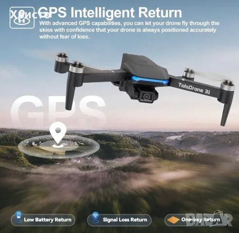 НОВО!!! Професионален дрон  TolaDrone 31  с автоматично връщане, 4K, GPS, снимка 2 - Дронове и аксесоари - 48158670
