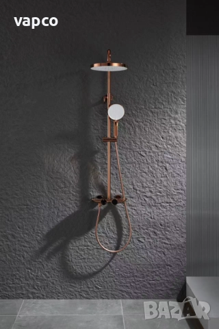 Интелигентна душ система Rose Gold с термостат и LED дисплей D47, снимка 3 - Душове - 52195503