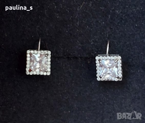 Два различни чифта / Сребърни обеци с Моисанит / проба 925  , снимка 4 - Обеци - 35616027