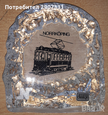 фигурка трамвай от град Норкопинг,Швеция. Стъкло, снимка 6 - Други ценни предмети - 44847150