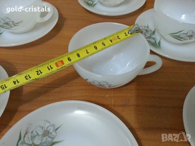 Френски аркопал чаши за кафе, снимка 4 - Антикварни и старинни предмети - 34949349