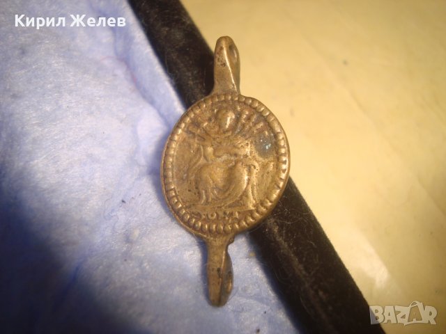 СТАРИННА БРОНЗОВА ДВУСТРАННА РЯДКА ВИСУЛКА НАКИТ УКРАШЕНИЕ МАЙСТОРСКА ИЗРАБОТКА 6167, снимка 4 - Антикварни и старинни предмети - 37170848