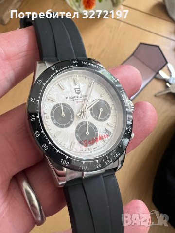 Кварцов часовник PAGANI DESIGN, сапфир,Seiko VK63 механизъм, авт. дата,хронограф,водоустойчив 100 м., снимка 7 - Мъжки - 43943621
