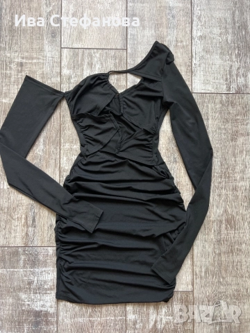 Нова еластична парти коктейлна бяла  къса официална рокля трико , снимка 7 - Рокли - 51628779