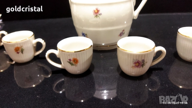 Стар български порцелан чашки и бърдуче , снимка 5 - Антикварни и старинни предмети - 33551572