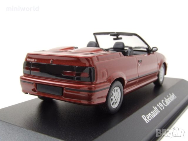 Renault 19 Cabrio 1992 - мащаб 1:43 на Maxichamps моделът е ново в PVC дисплей-кейс, снимка 2 - Колекции - 43035196