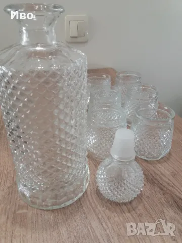 Гарафа бутилка с чаши за ракия/уиски с бутилка, снимка 7 - Сервизи - 48552883