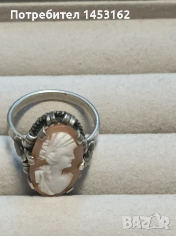 Старинен пръстен с камея, снимка 2 - Пръстени - 51313625