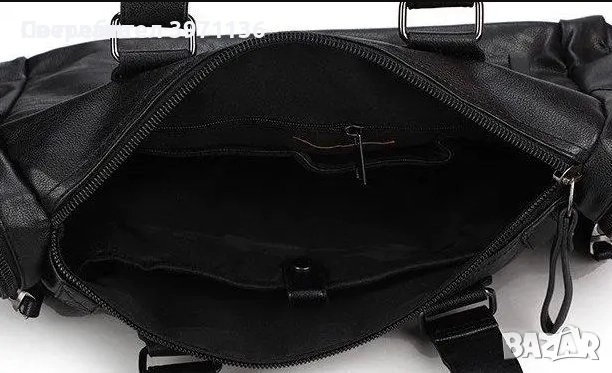 Черни пътни чанти от еко кожа, снимка 4 - Чанти - 51548758