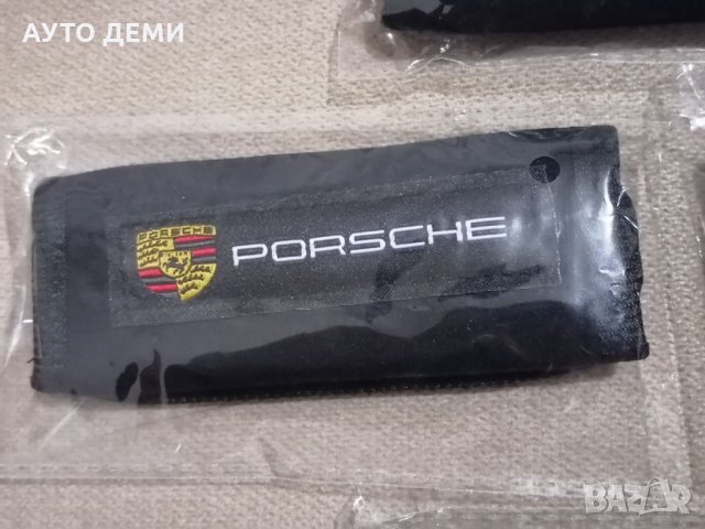 Черни калъфи за дръжки на таван с емблеми на Порше  Porsche кола автомобил джип, снимка 2 - Аксесоари и консумативи - 35562197