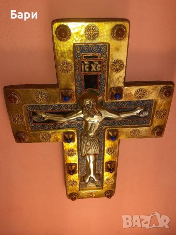 Кръст - Емайл - Morató - Исус Христос, снимка 3 - Антикварни и старинни предмети - 38497223