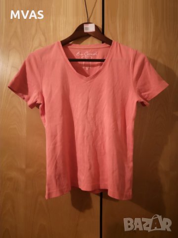 Нова коралова 100% памук дамска тениска с къс ръкав, снимка 1