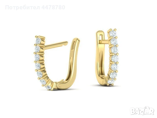 Обеци с 2мм VS Диаманти, снимка 2 - Обеци - 50720196