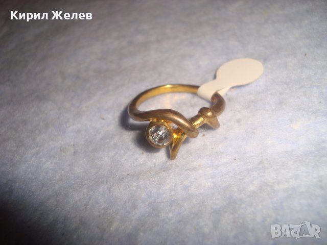 ПРЕКРАСЕН ПОЗЛАТЕН НЕЖЕН ПРЪСТЕН с ЮВЕЛИРНО ФАСЕТИРАН ИСКРЯЩ ЦИРКОН 7068, снимка 6 - Пръстени - 37463814